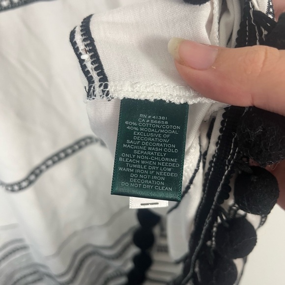 New LRL Lauren Ralph Lauren Women Top 2x Black Embroidered Beaded Tasseled flaw - Picture 4 of 7